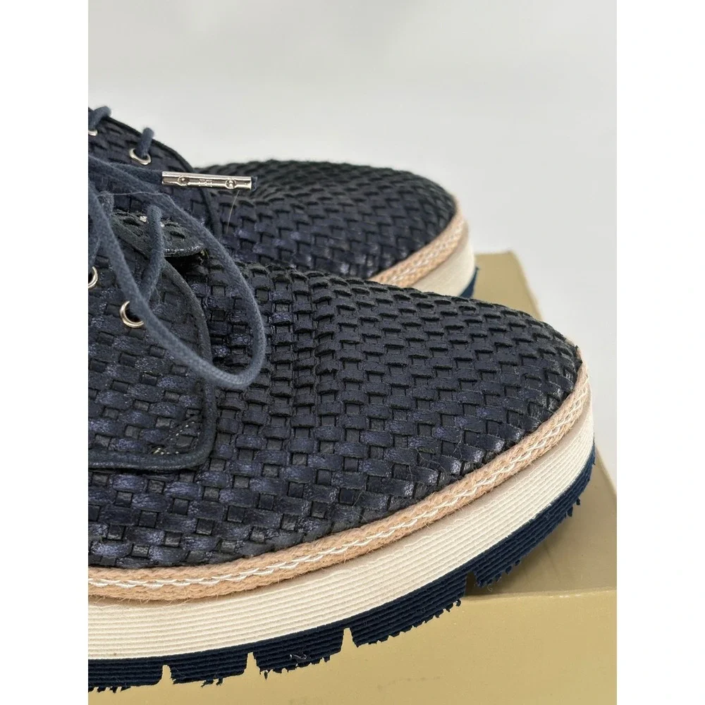 Pons Quintana Shoes Espadrille Women Size‎ 36 / 6 Blue Metallic Oxford Platform